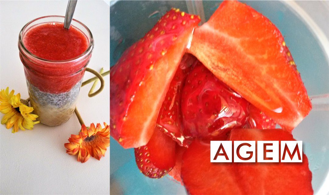 Puding de chia con plátano y fresas - AGEM - Mercabarna - Mayoristas de frutas y hortalizas