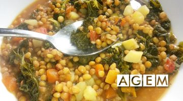 Lentejas con kale y miso - Recetas de AGEM - Mercabarna