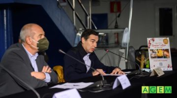 Jaume Flores i Pere Prats - AGEM - Mercabarna - Roda de premsa - Campanya de Nadal 2021